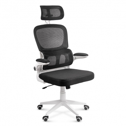 Scaun birou OFF 914 gri Scaun ergonomic pentru birou cu suport lombar si brate rabatabile OFF 432 negru
