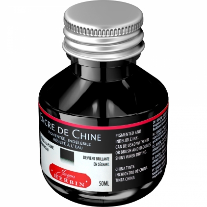 Tus Colop pentru stampile, verde Tus 50 ml Jacques Herbin Fine Arts Pigmented Encre de Chine Noir