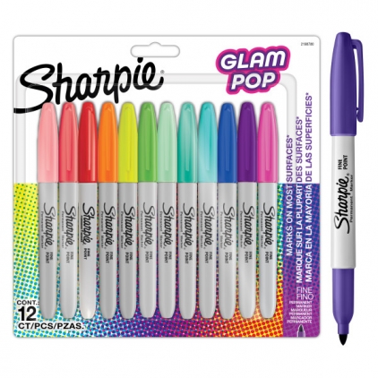 Marker Creativ Bullet Sharpie Creative Acrylic Paint Water Based Orange Set 12 Markere Permanente Bullet Sharpie Fine Point Glam Pop Assorted Colors