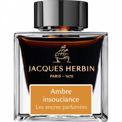 Kit Curatare si Reumplere Stilou Sailor Maintenance Calimara 50 ml Jacques Herbin Prestige Scented Ambre Insouciane