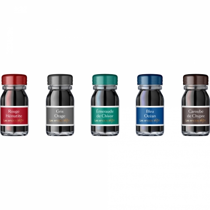Stilou Sheaffer 300 Glossy Black GT Set 5 Calimara 10 ml Jacques Herbin Prestige 1670 Collection