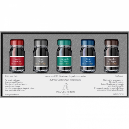 Stilou Sheaffer 300 Glossy Black GT Set 5 Calimara 10 ml Jacques Herbin Prestige 1670 Collection