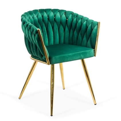 Scaun dining gri din boucle cu cadru negru fix BUC 281 Scaun modern din catifea si cadrul auriu BUC 261 verde