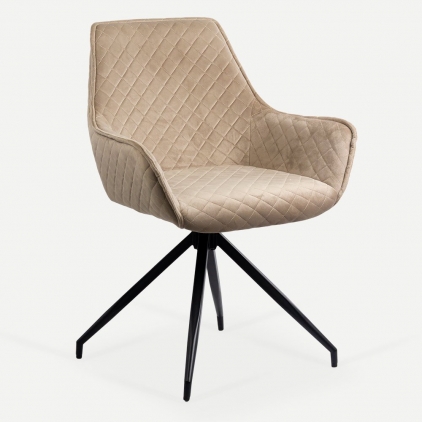 Scaun dining din catifea BUC 258 verde Scaune living rotative din catifea OFF 0223 bej