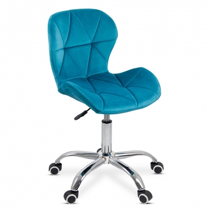 Scaun gaming textil cu cotiere 4D si suport lombar integrat OFF 297 gri Scaun de birou din catifea rotativ OFF 334 turcoaz