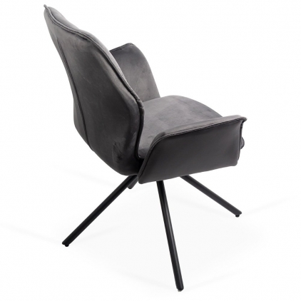 Scaun de bucatarie din catifea si cadru din lemn BUC 241V portocaliu Scaune living rotative din catifea BUC 0224 gri