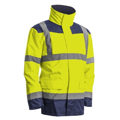 Sort de unica folosinta, 100 bucati/set Jacheta 4 in 1 Hi-Viz Kanata, marime S, galben/albastru