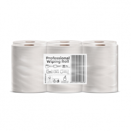 Rola prosop Racon, derulare centrala, alb, 1 strat, 20 cm x 320 m, 6 role/set Rola prosop derulare centrala Esentis, alba, 2 straturi, 100 m, 6 role/set