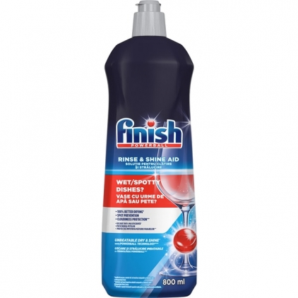 Sare Finish pentru masina de spalat vase, 1.5 kg Solutie de clatire pentru masina de spalat vase Finish, 800 ml