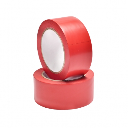 Banda adeziva Tesa, 48 mm x 66 m, transparenta, adeziv din cauciuc sintetic Banda de marcare Bedax, 50 mm x 33 m, rosu