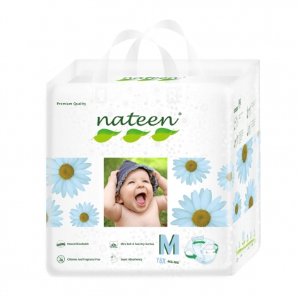Ingrijire personala Scutece ecologice Nateen Premium Line Nr. 3 6-10 kg, 18 bucati/pachet