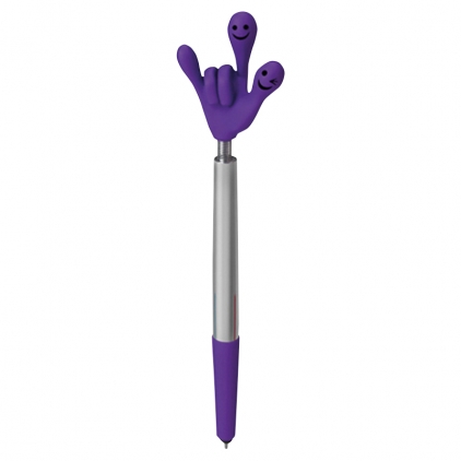 Mina Pix Slim cu Gaz Tombow Black - Mediu Pix flexibil FunHands, mina albastra si touchpad mov