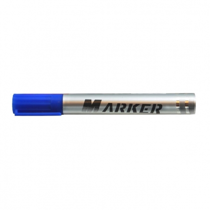 Marker permanent Edding 780, cu vopsea, corp aluminiu, varf rotund, 0.8 mm, argintiu Marker pentru tabla, varf rotund 2mm, albastru