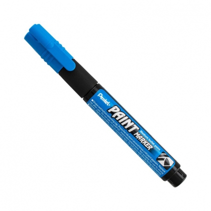 Marker Uscat pentru Portelan Sharpie Peel Off China Yellow Marker permanent Pentel Paint Marker MMP20, 4 mm vopsea albastru