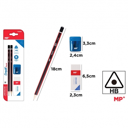 Creion Mecanic 0.7 Scrikss Twist Pink Line BT Set 2 creioane Main Paper, HB, radiera, ascutitoare cu container, blister