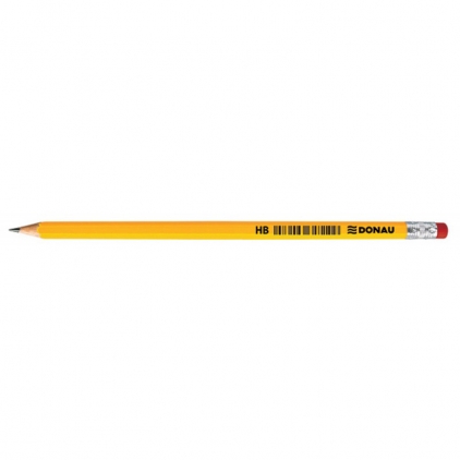Creion Mecanic 0.5 Scrikss Twist Pink Line BT Creion grafit HB cu radiera Donau, corp galben