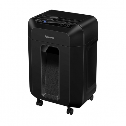 Coli impregnate cu ulei pentru distrugatoare documente Leitz, 12 bucati/set Distrugator documente Fellowes AutoMax 90M, cross-cut, 90 coli, cos 17l, negru