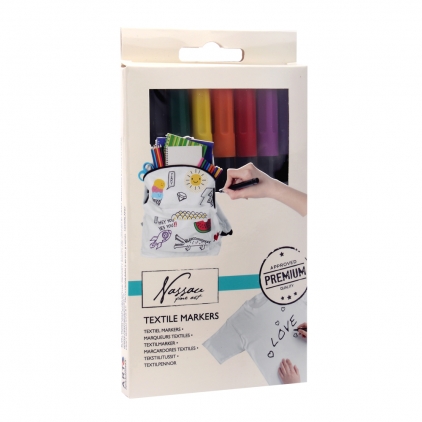 Pix fara mecanism Stabilo liner, M, 0.45 mm, 3 culori/blister eco, albastru, negru, rosu Set 8 markere Creative Craft, carioca, textile