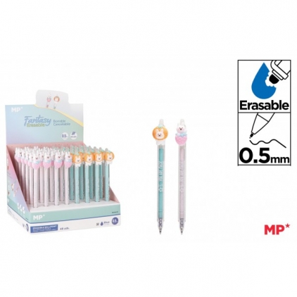Set marker permanent Papermate, Sharpie, 5 culori, cosmic Pix cu mecanism cu rescriere, varf 0.5 mm, design ursulet