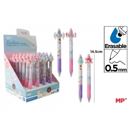 Set marker permanent Papermate, Sharpie, 4 culori, pastel Pix cu mecanism cu rescriere, vf 0.5 mm, design fantasy