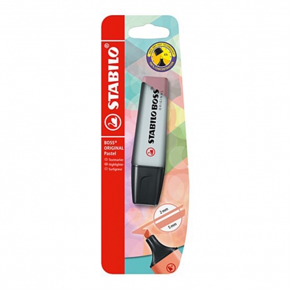 Pix fara mecanism Stabilo liner, M, 0.45 mm, 3 culori/blister eco, albastru, negru, rosu Textmarker Stabilo Boss Original, Pastel grey, blister