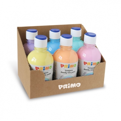 Tempera metalizata Morocolor Primo 300 ml rosu Set 6 tempera pastel Morocolor Primo, 300ml