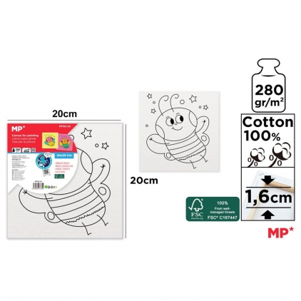 Set 6 tempera pastel Morocolor Primo, 300ml Canvas Main Paper, 20x20 cm, 280gr/mp, tematica albina
