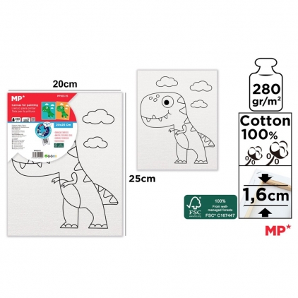 Tempera The Littlies, 6 culori metalice, 25 ml/culoare Canvas pentru copii Main Paper, 25 cm, 280g/mp
