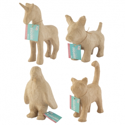 Creta alba patrata 48 bucati/cutie Decoratiuni din hartie Creative Craft, diverse animale, 14 cm