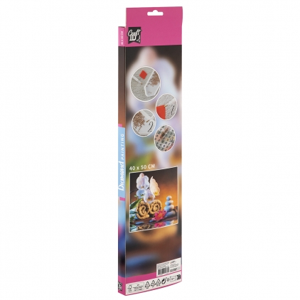 Set creativ pictura cu diamante Creative Craft, design dinozaur Pictura diamant, model Zen, 40x50 cm