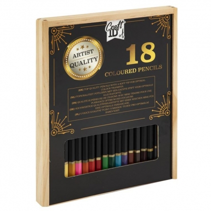 Tempera acrilica Morocolor Primo 75 ml galben Set 18 creioane colorate Creative Craft, in cutie de lemn