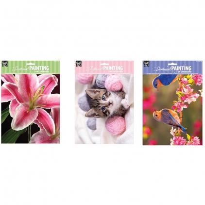 Buzunar plastic A5, inchidere capsa, design pisica Pictura cu diamante, A4, diverse modele
