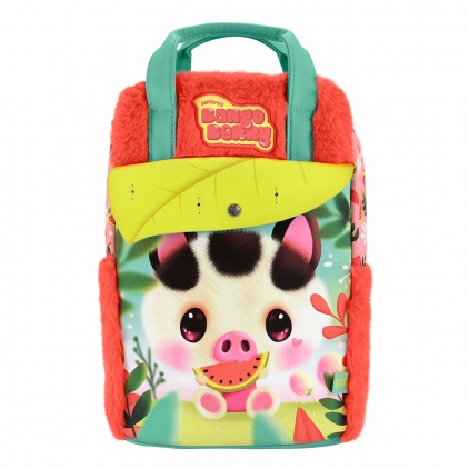 Sacosa Bangoberry Batty Liliacul, material textil, 24x28x2 cm Rucsac Gorjuss 19x32x10 cm, cu set pinuri accesorii