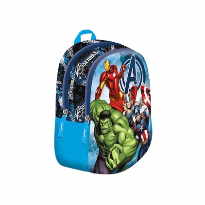 Ghiozdan Gorjuss 21x23x9 cm, cu set pinuri Piggy Porcusorul Ghiozdan Majewski, Avengers, 2 compartimente, 30x23x12 cm, capacaitate 8L