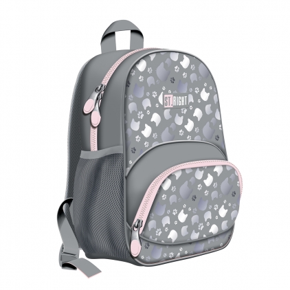 Ghiozdan scolar Astra, 1 compartiment,Pompieri Ghiozdan BP70 ST Right Silver Cats 2 compartimente, 32x22x11 cm