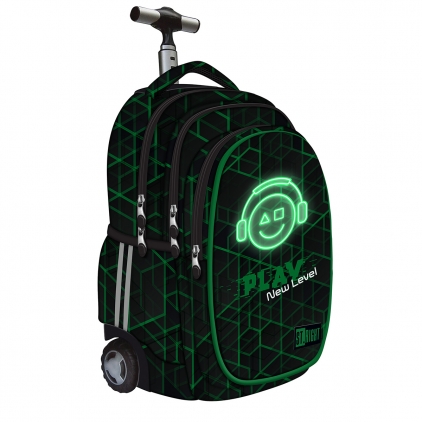 Ghiozdan BP75 ST Right Black Cats 1 compartiment, 28x22x13 cm Troller TB01 ST Right Play New Level?4 compartimente, 44x32x25 cm
