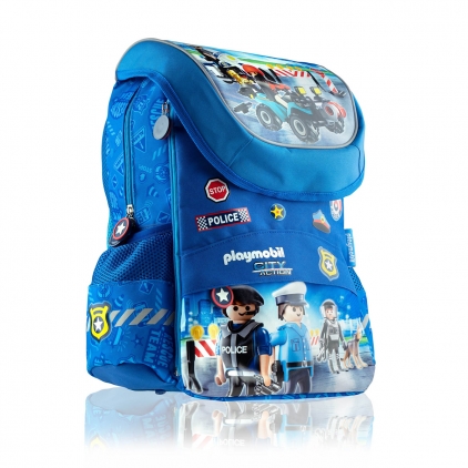 Ghiozdan scolar Astra, 1 compartiment,Pompieri Ghiozdan scolar Astra, Playmobil Politie, 28x36x18 cm