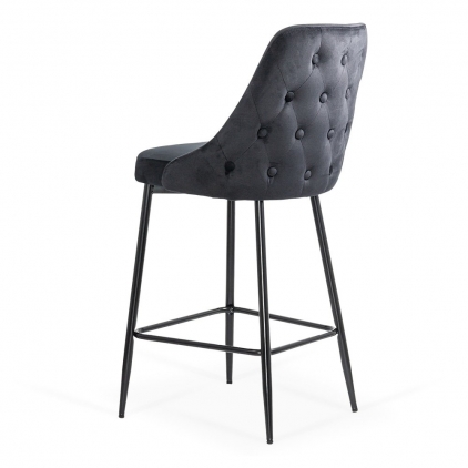 Scaun de bar fix din piele ecologica si picioare din otel ABS 146 roz Scaun de bar negru, fix, clasic, modern ABS 143