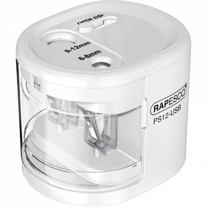 Ascutitoare cu Container KUM Ellipse K1 Plastic Red Ascutitoare Electrica Dubla Rapesco PS12-USB White