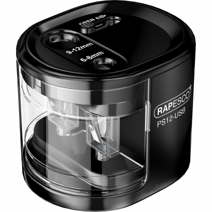 Ascutitoare Electrica Dubla Rapesco PS12-USB Black