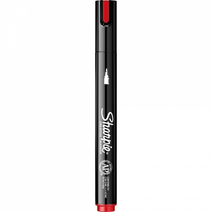 Marker permanent Edding 370, corp plastic, varf rotund, 1 mm, rosu Marker Creativ Bullet Sharpie Creative Acrylic Paint Water Based Red