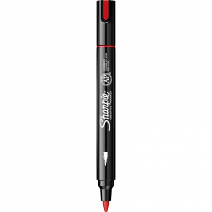 Marker permanent Edding 370, corp plastic, varf rotund, 1 mm, rosu Marker Creativ Bullet Sharpie Creative Acrylic Paint Water Based Red