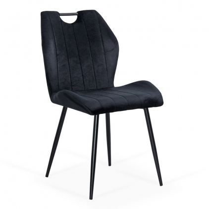 Scaun dining maro din catifea elegant si confortabil cu picioare stabile BUC 258 Scaun living negru din catifea cu design modern BUC 204