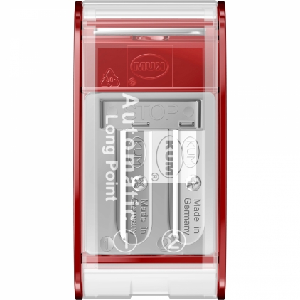 Ascutitoare cu Container Standardgraph Sketchpen Crystal pentru mina 5.6 mm Ascutitoare cu Container in 2 pasi KUM Automatic AS2 Long Point Red Blister