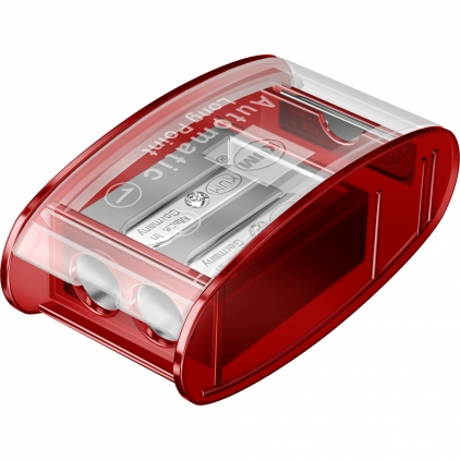 Ascutitoare cu Container Standardgraph Sketchpen Crystal pentru mina 5.6 mm Ascutitoare cu Container in 2 pasi KUM Automatic AS2 Long Point Red Blister