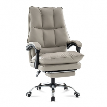 Scaun de birou ergonomic si suport de picioare OFF 927 negru Scaun directorial gri din piele ecologica, reglabil pe inaltime OFF 417