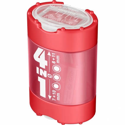 Ascutitoare Dubla cu Container pentru mina 2 mm 3.15 mm KUM Onit 250 Red Ascutitoare Cvadrupla cu Container KUM 4-in-1 K4 Plastic Red