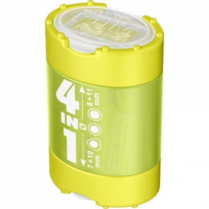Ascutitoare cu Container in 2 pasi KUM Automatic AS3 Long Point Black Ascutitoare Cvadrupla cu Container KUM 4-in-1 K4 Plastic Green