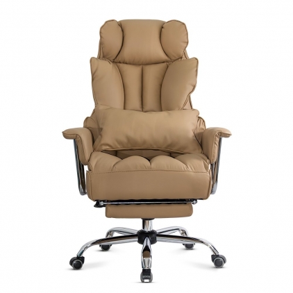 Scaun de birou ergonomic cu spatar inalt, suport lombar si cotiere rabatabile OFF 336 bleu Scaun directorial bej din piele ecologica rezistent pana la 150 de kg OFF 413