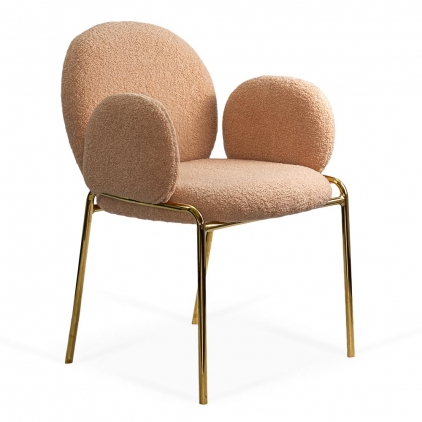 Scaun dining BUC 241 verde Scaun dining bej din material boucle cu aspect elegant BUC 282